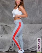 Dámské dlouhé fitness legíny - Fit strip - Šedá